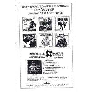 RCA Victor Original Cast Recordings Broadway Record ADVERT 1980s Vintage Print A